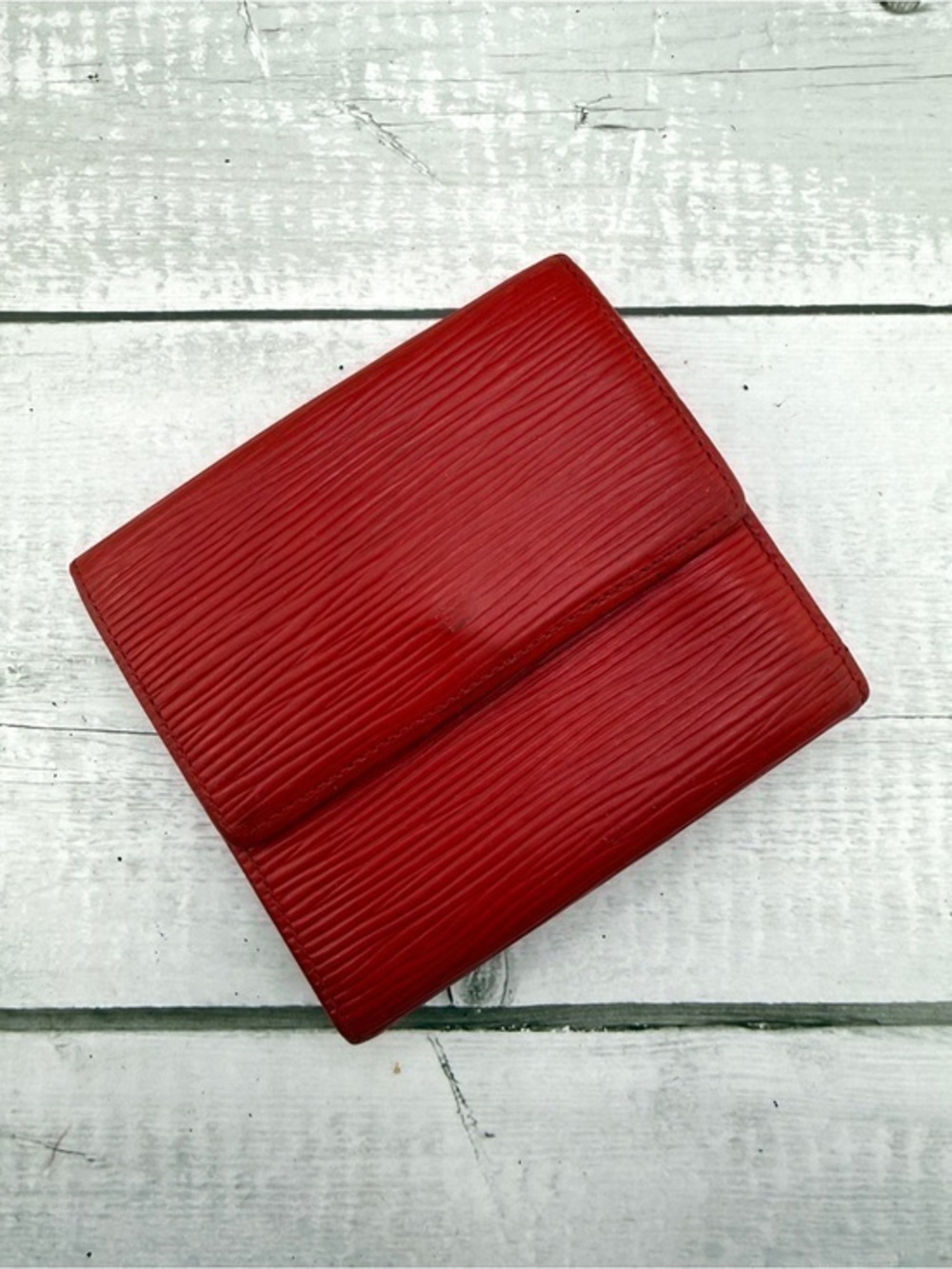 Louis Vuitton Red Textured Epi Leather Compact Wallet